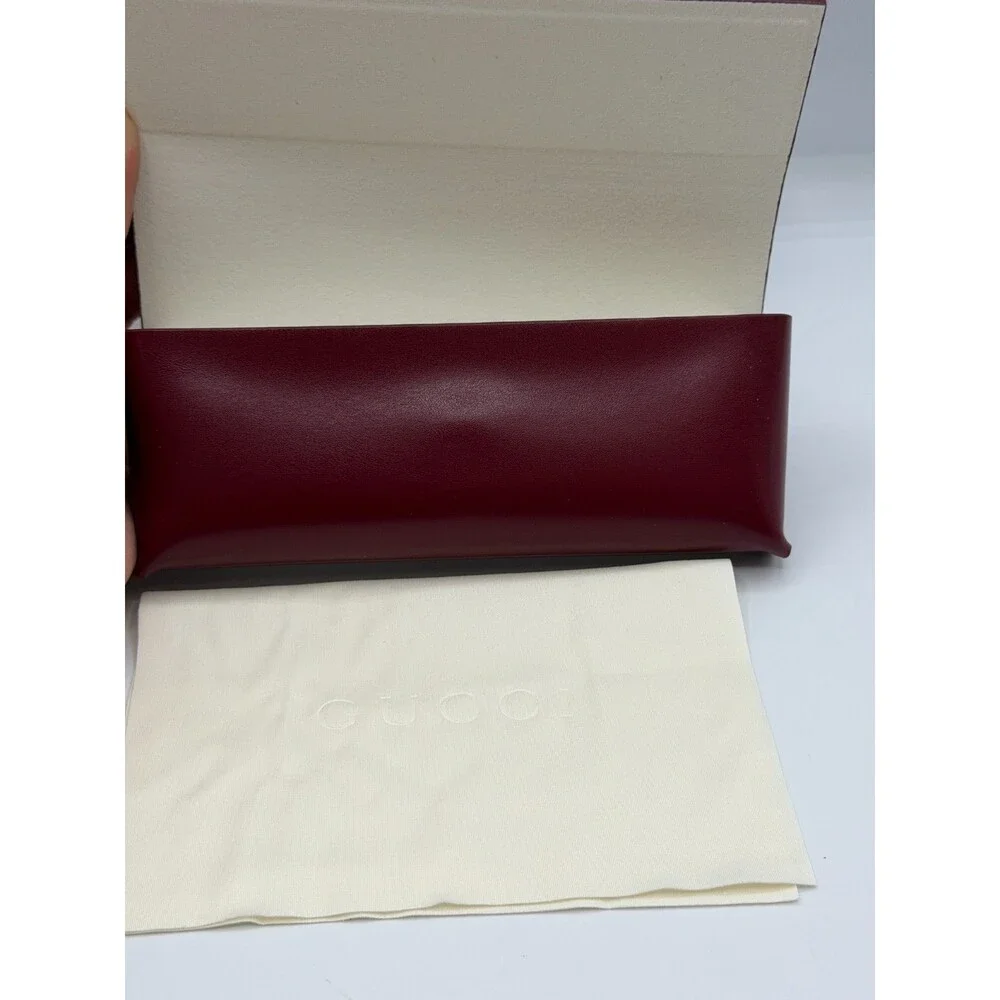 Gucci Eyeglasses Sunglasses Case Box w/ Cloth Authentic Burgundy EUC Set New